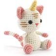Kit crochet chat-licorne 15 cm - Multicolore - Peluche en crochet pour enfant-0