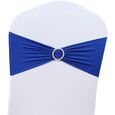 Lot de 50 PCS Noeud Papillon de Chaise Noeud Decoration pour Mariage Banquet (Bleu Fonce)-0