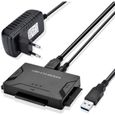 USB Disque Dur Adaptateur USB 3.0 vers IDE SATA, Cable USB 1m pour 2.5" 3.5" IDE SATA HDD SSD-0