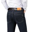 Pantalon en Jeans Homme Coupe Droite Grand Taille Jean Stretch Business 5 Poches Taille Haute Effet Délavé-0