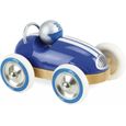 Voiture en bois VILAC - Roadster vintage bleu - Roues en métal et caoutchouc-0