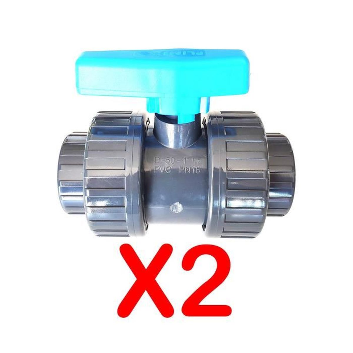 Lot De 2 Vannes A Coller 50mm 1 1 2 Double Union Demontable Pvc Pression Pn16 Vanne A Boisseau Piscine Ou Arrosage Achat Vente Raccord Vanne Vanne A Coller 50mm 1 1 2 D Cdiscount