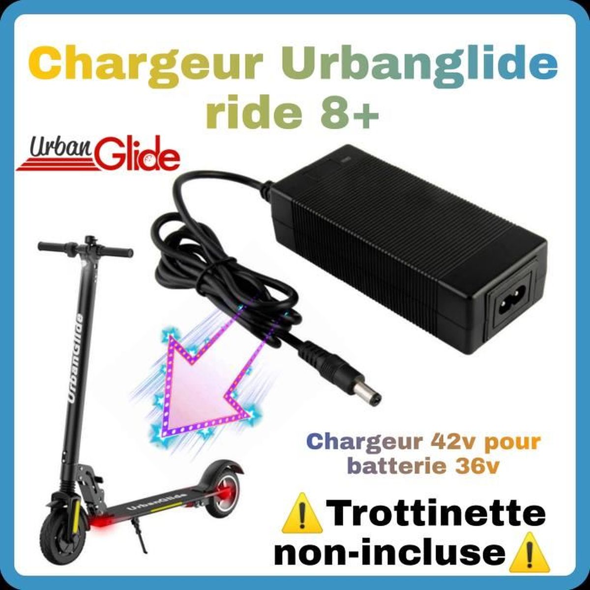 Chargeur 42v Urbanglide 8 plus pour trottinette électrique Urbanglide ...