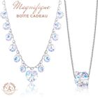 2 Colliers Ornés de Cristal Autrichien Baignés dans l'Or Blanc. Marque 2SPLENDID®. 2 pour le prix d'1. Boîte cadeau offerte