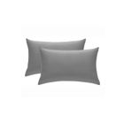 BRAND Taies d'oreillers - Lot de 2 - 100% Coton - 50x70 cm - Gris - Lavable en machine
