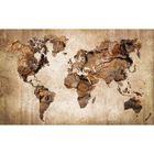 HXA DECO Tableau carte du monde couleur bois - 80x50 cm