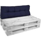 BEAUTISSU HOME STYLE Beautissu Coussin palette ECO Style - Coussin dossier - 120x40x10 à 20 cm - Bleu foncé - Matelas palette - Coussin palette épais