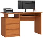 Bureau d'ordinateur AKORD CLP Aulne 135 cm 3 tiroirs façade Aulne 2 étagères 135x60x77 cm