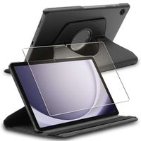 ebestStar ® pour Samsung Galaxy Tab A9+ (2023) SM-X210 - Housse PU Cuir Rotatif 360 + Film protection écran en VERRE Trempé, Noir