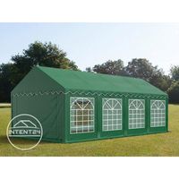 Tente de réception 4x8 m PVC H. 2m vert foncé - TOOLPORT - Autoportante - Toile étanche et résistante aux UV