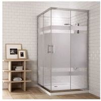 Cabine de douche carrée 90x90cm sérigraphiée - Gris