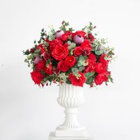60cm - Boule de fleurs artificielles pour centre de table, pot de fleurs romaines en soie, décor de magasin d