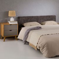 Tête De Lit Rembourrée ELOWA 160 Cm - Tissu Polyester Noir, Pieds Plastique, Design Moderne