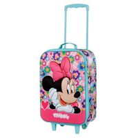Valise Trolley Soft 3D - Minnie Mouse Heart - Rose