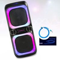 Enceinte portable sur batterie USB Bluetooth TWS 600W MAD-NASH60 Karaoke- Câble Chargement Lumineux LED MAGIC-CABLE Soirée Fête
