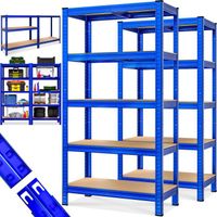 MONZANA® 2x Étagères charge lourde bleu 5 niveaux 180x90x40cm Étagère métallique max 875kg Rangement garage atelier