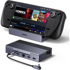 6 en 1 Docking Station Compatible avec Steam Deck OLED ROG Xbox Ally X Legion Go Dock USB C HDMI 4K 120Hz VRR FreeSync G-Sync