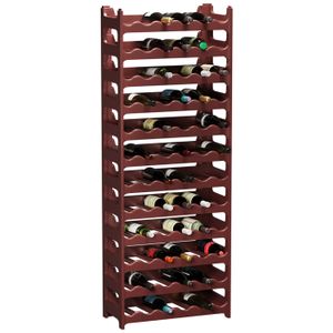 Casier à bouteilles modulable ARTECSIS 72 Bouteilles – Cave à vin en plastique, 60x28x158 cm (LxlxH), Marron - Range bouteille