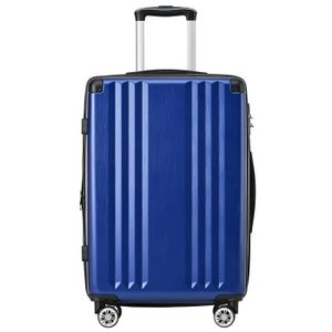 VALISE - BAGAGE Valise de voyage grande taille rigide, ABS, serrure TSA, 66,5*45,5*28 cm, bleu foncé
