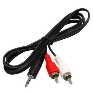 Cable prise jack audio 3.5mm male/male auxiliaire stereo plug to plug  universel-1m - Cdiscount TV Son Photo