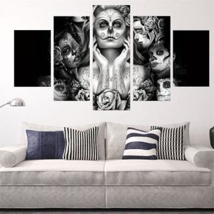 UK 5pcs Peinture Empreint Toile Femme Tête de Mort Tableau Art Décor Mur  Maison - Achat / Vente tableau - toile - Cdiscount