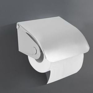 Relaxdays Porte-papier toilette sans perçage, inox brossé 430, distributeur  autocollant, montage mural, support, argenté