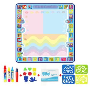 TABLE A DESSIN Dessin - Graphisme,Tapis de dessin d'eau de grande taille avec stylo magique,planche de peinture pour enfants - Type D 100x100cm