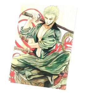 TABLEAU - TOILE Tableau Décoratif  One Piece Zoro Katana Samourai Manga (40 cm x 53 cm)