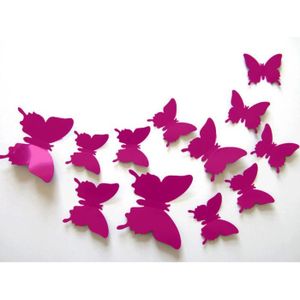 Sticker mural papillon 3D en or rose pour toile de fond de mariage,  décoration de chambre de fille, stickers muraux papillon pour remplissage  de centre de table de mariage, 36 pièces 