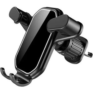 FIXATION - SUPPORT Support universel de téléphone portable pour voiture avec crochet, fixation sur grille d'aération, socle noir BLACK