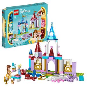ASSEMBLAGE CONSTRUCTION LEGO® Disney Princess 43219 Châteaux Créatifs, Jouet Château avec Mini-Poupées Belle et Cendrillon