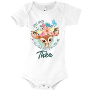 BODY Théa | Body bébé prénom fille | Comme Maman yeux de biche | Vêtement bébé adorable pour nouve 3-6-mois