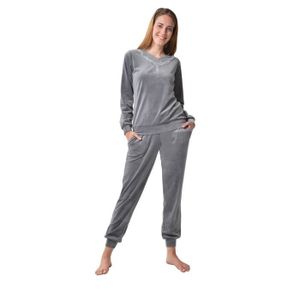 Jogging en velour gris femme grande taille 44 Cdiscount