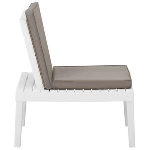 FAUTEUIL JARDIN  (3059823) Chaises de salon de jardin avec coussins 2 pcs Plastique Blanc DBA