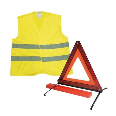 Triangles d'avertissement pour Auto + voiture gilet jaune, triangle de  voiture, vélo gilet jaune, kit de sécurité de voiture, haute visibilité,  kit de voiture de sécurité + gilet jaune