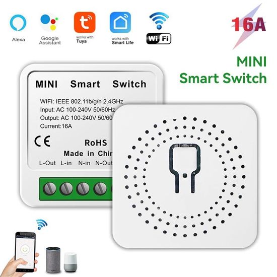 Tuya Zigbee Mini Smart Switch Tech,16A,2Way Control,Smart Life Voice ...