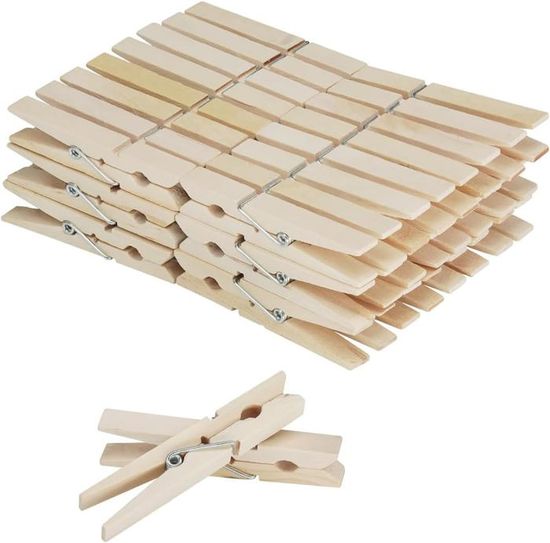Lot De 35 Mini Pinces à Linge En Bois En Forme De Cœur - Multicolores Avec Corde De Jute - Pour Photos, Mariage, Déco DIY Murale