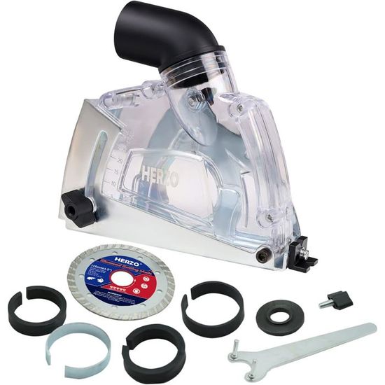 Hengda Capot d aspiration pour meuleuse d angle avec 4 rondelles de