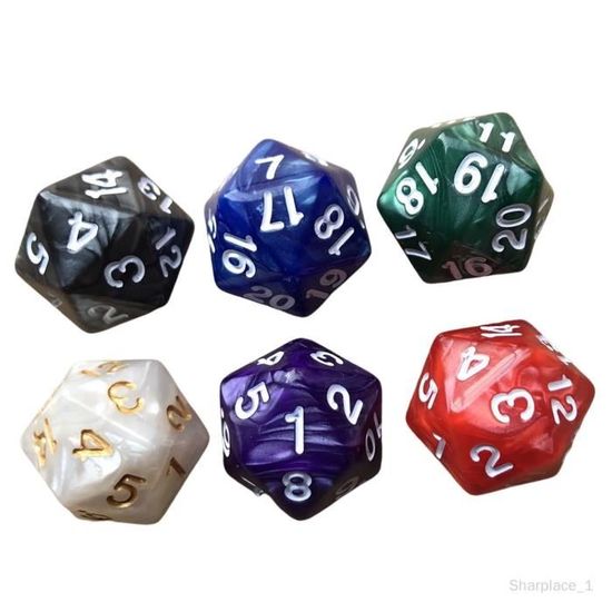 Dzxin Lot De 10 Dés D20 Acryliques 20 Mm – Rouge Et Noir – Pour Jeux De Rôle Donjons & Dragons, Pathfinder, Warhammer