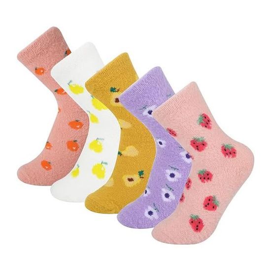 Chaussettes d hiver 5 paires chaussette fruit moelleuse