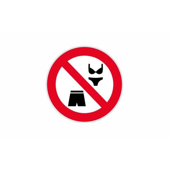 Autocollant sticker signalisation plaque porte panneau maillot de bain interdit