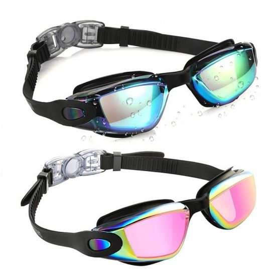 Lot De 2 Lunettes De Natation Anti-buée - Protection UV - Taille Adulte - Pour Piscine Et Loisirs Aquatiques