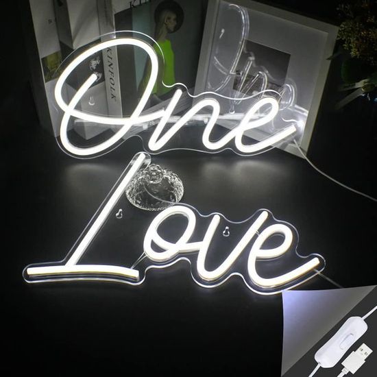 Lettre Lumineuse LED Néon - Lettre F Blanche - Alimentation Piles Ou USB - Décoration Chambre, Bar, Mariage - 22 Cm De Hauteur - 8
