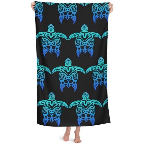 Serviette De Plage Poncho à Capuche - Microfibre - Motif 3D Corail Dauphin Arc-en-ciel - Taille Adulte 75x110 Cm - Pour Surf, Piscine, Voyage - Parent-enfant - 3