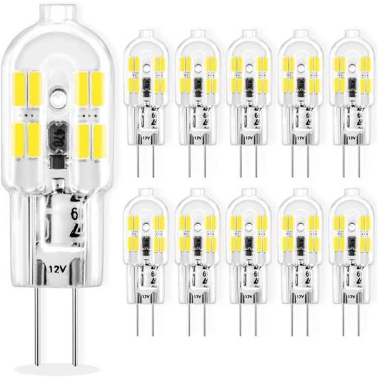 AMPOULE LED Ampoule G4 LED 2W ACDC 12V Ampoules deacuteclairage eacutequivalent agrave 10W 20W Halogegravene Blanc Froid 6000K N39