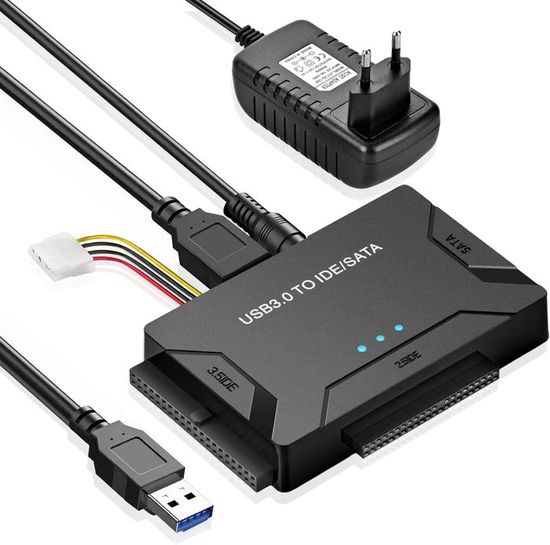 Adap. disque dur SATA nappe IDE choix maître esclave