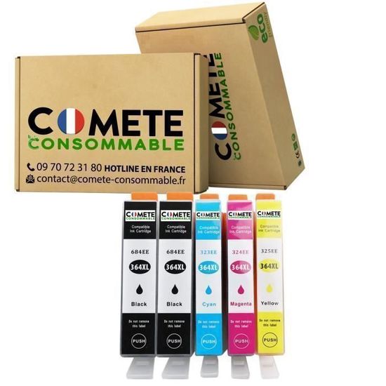 364XL -5 Cartouches d'encre compatibles pour HP 364 XL - Pack de 5 ...