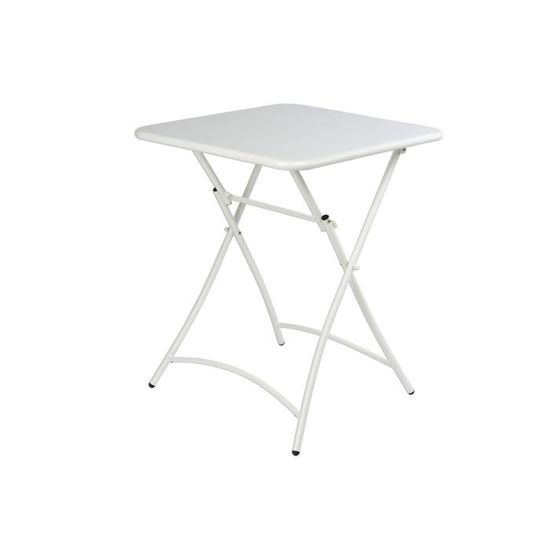 Table De Jardin Pliante Carree Malmo Blanc Jardideco 60 X 60 X