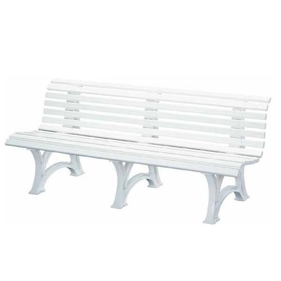 Banc De Jardin Blanc En Resine Pvc Modele Neptune L 200 X P 64 X H 80 Cm Achat Vente Banc D Exterieur Banc De Jardin Blanc En Res Cdiscount