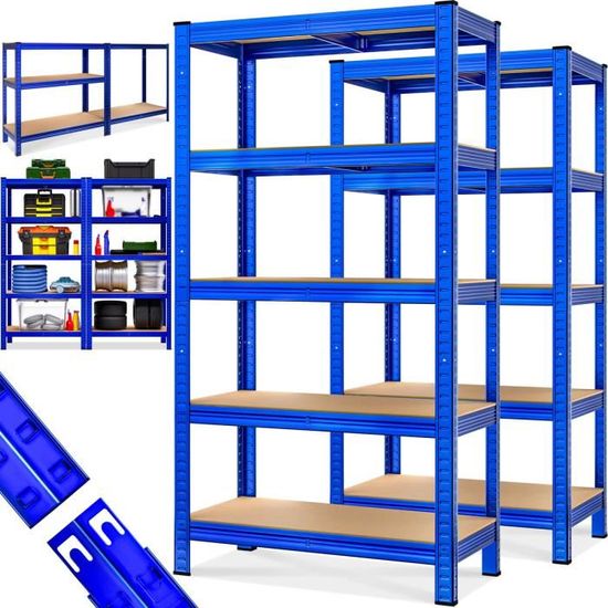 Shelfplaza® 180x90x60cm Home Étagère Charge Lourde Bleu